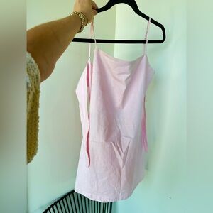 NEW pink linen mini dress